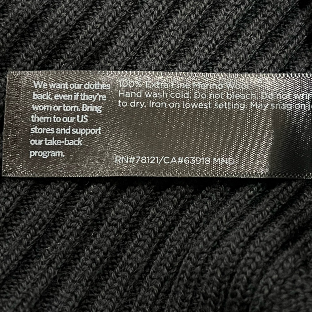 Eileen Fisher Black Merino Turtleneck Top in Regenerative Wool Size Medium - Picture 5 of 10